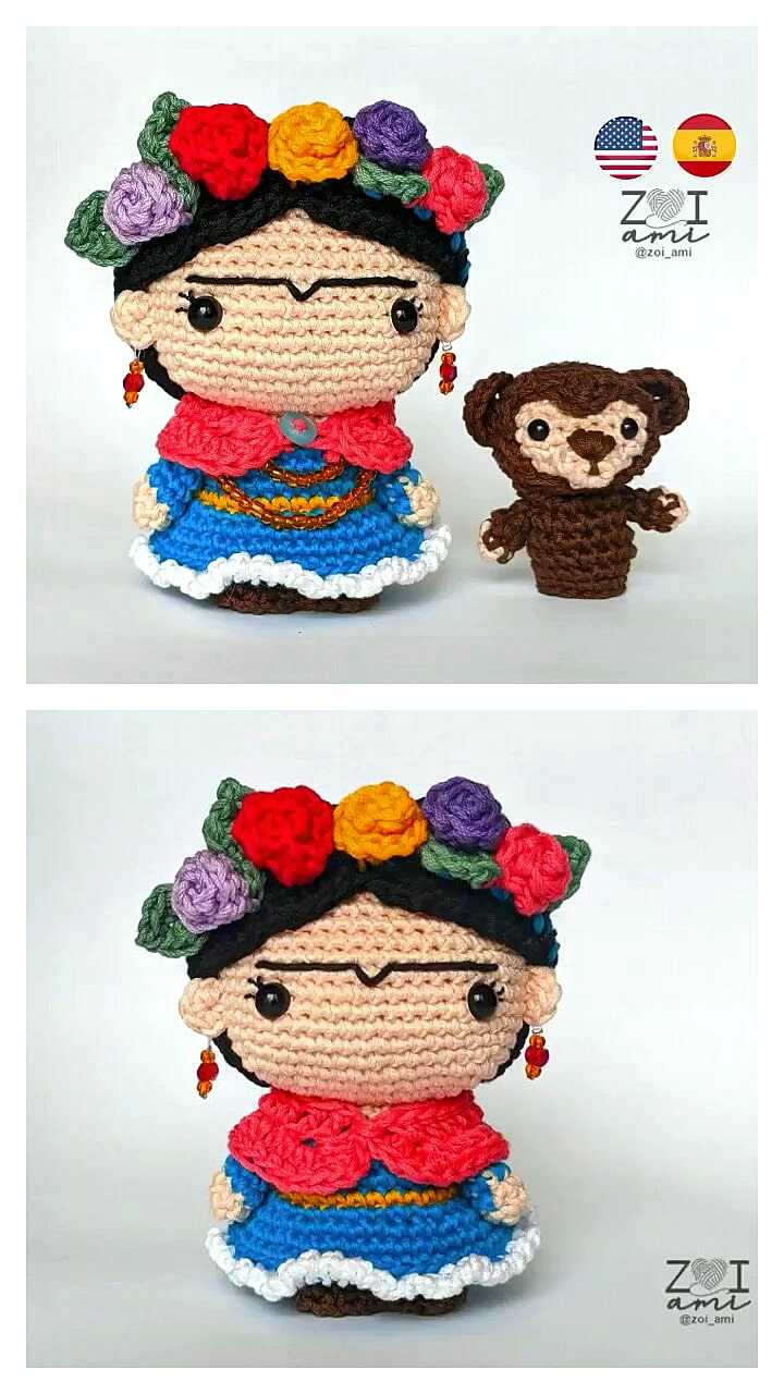 Frida Kahlo Amigurumi Crochet Free Pattern