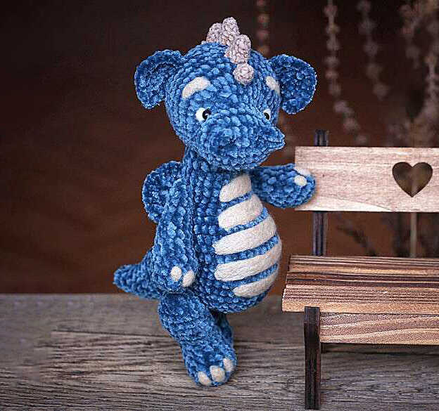 Mini Blue Ear Monster-keychain Version Crochet Pattern by -  in 2023