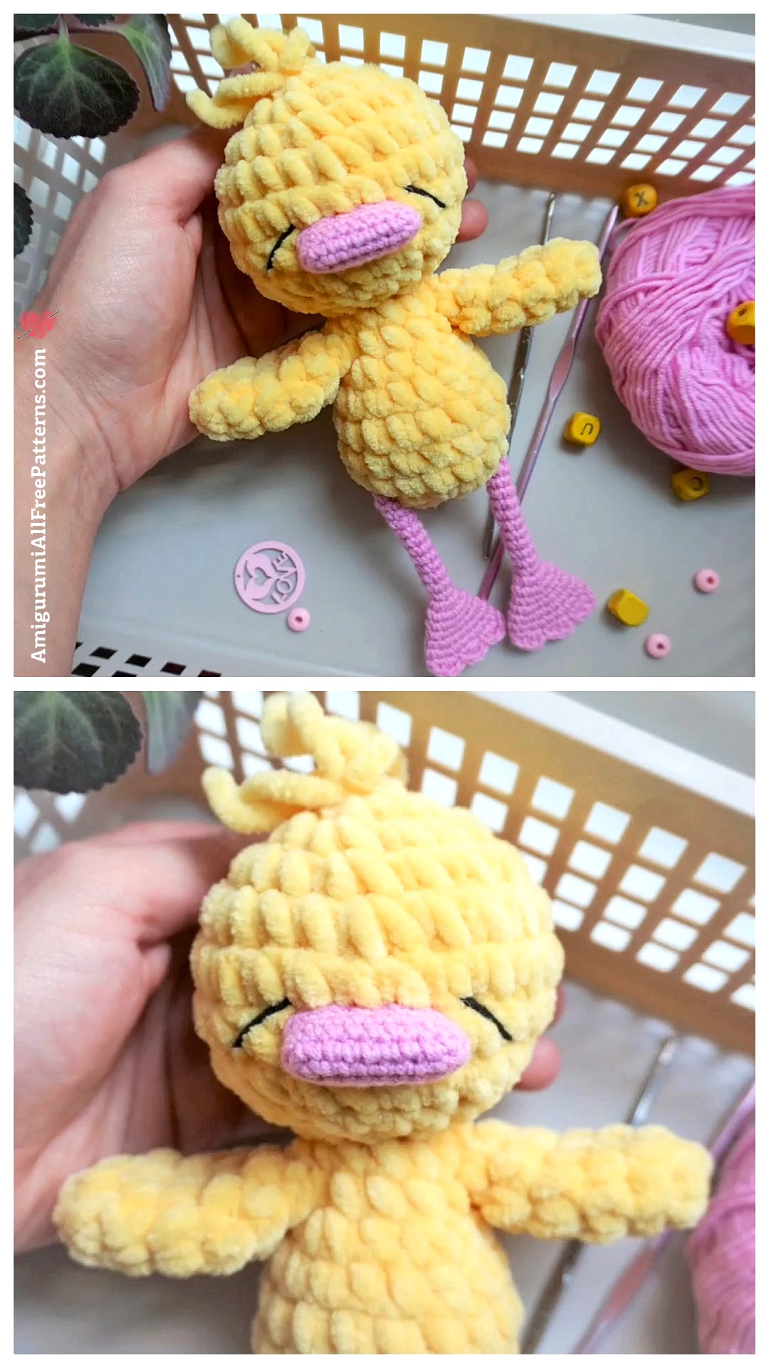 Amigurumi Crochet Plush Duck in Panama Hat - Free Crochet Patterns