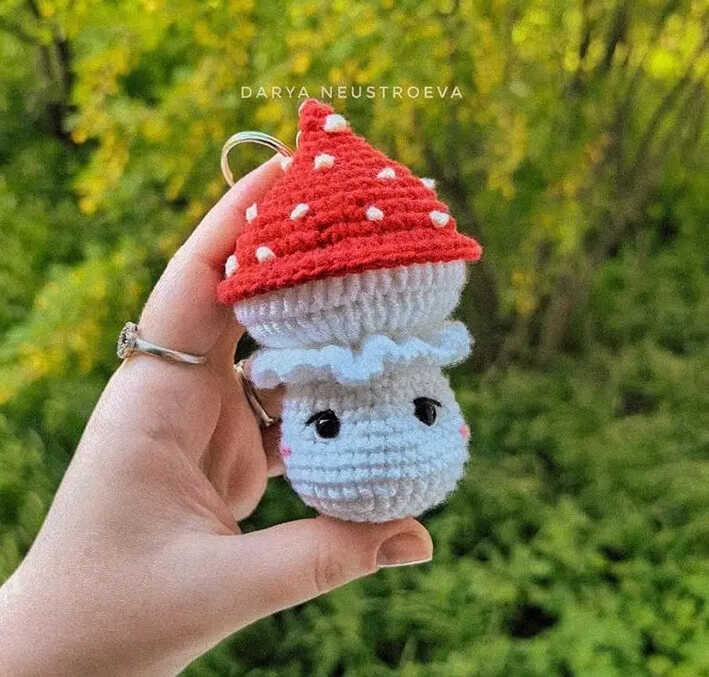 Amigurumi fly agaric mushroom