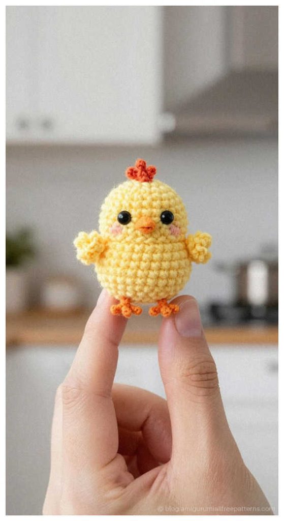 No Sew Amigurumi Idea: Free mini chick pattern inspiration perfect for a quick DIY gift.