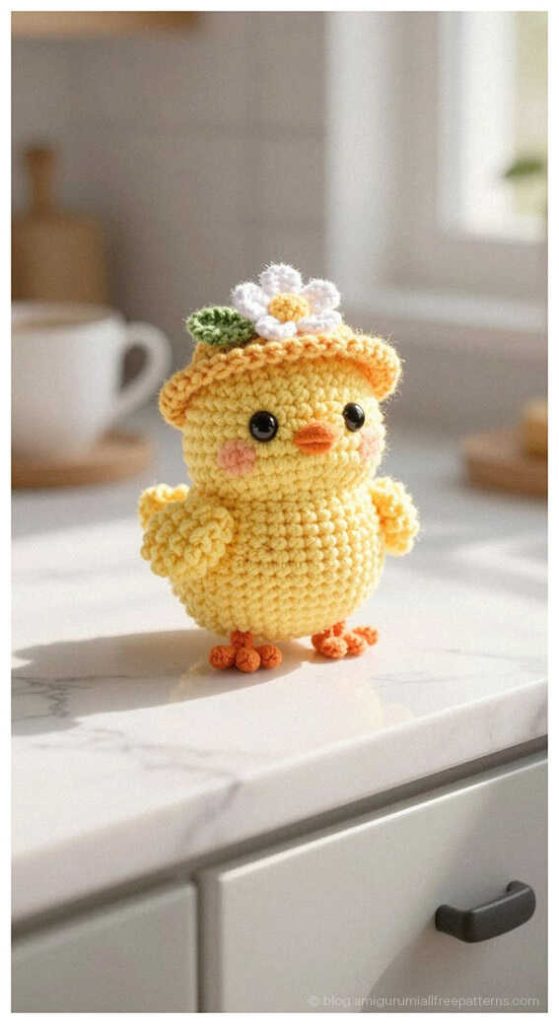 DIY Crochet Gift Idea: Free no sew chick plushie inspiration with velvet yarn for a soft look.