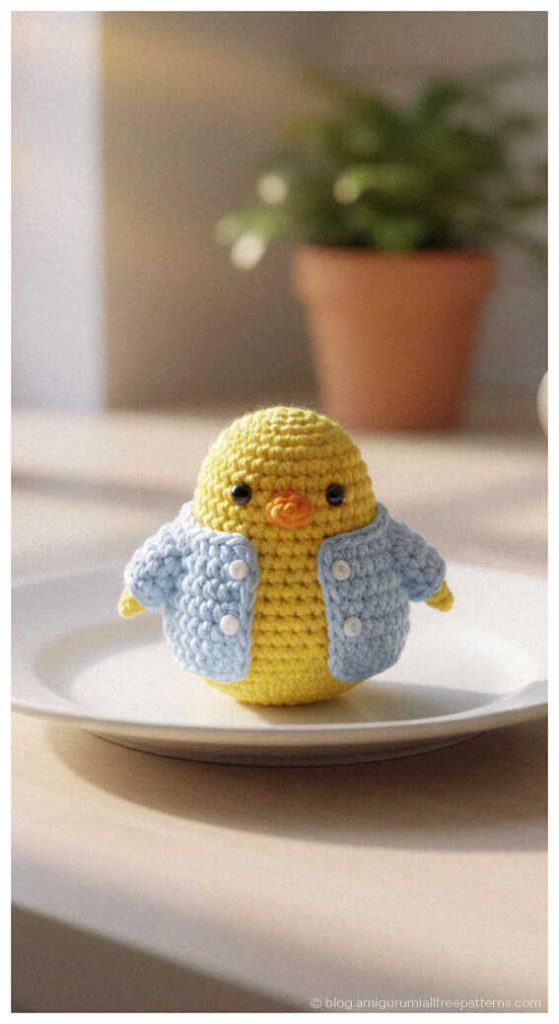 Free Amigurumi Pattern: No sew mini chick design idea for an authentic handmade look.