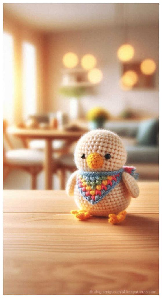 Quick to Make Amigurumi: Free no sew mini chick head pattern inspiration for baby mobiles.