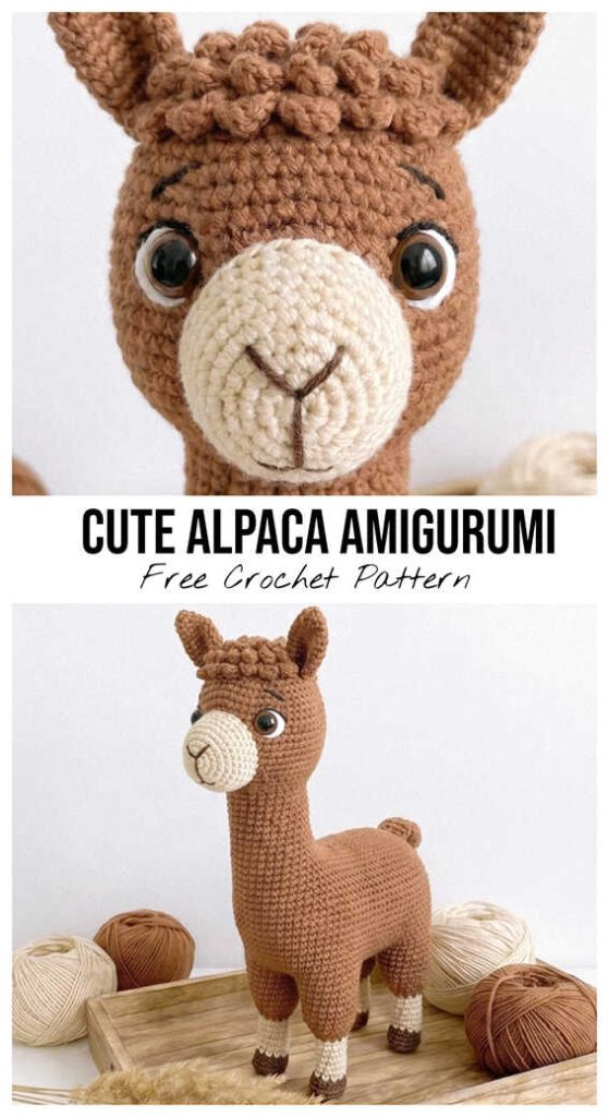 cute alpaca amigurumi crochet face close up soft plush idea