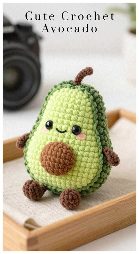 cute crochet avocado amigurumi small plush cozy handmade toy idea