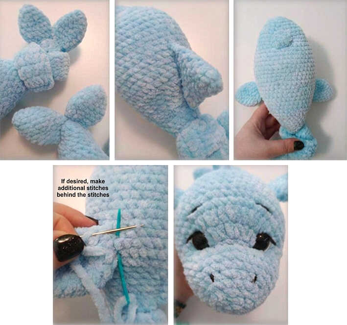 baby dolphin amigurumi crochet shaping details soft plush toy free pattern