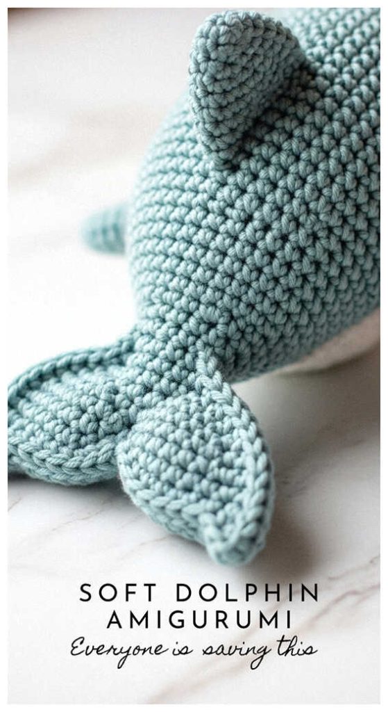 soft dolphin amigurumi crochet plush toy cozy handmade sea animal idea