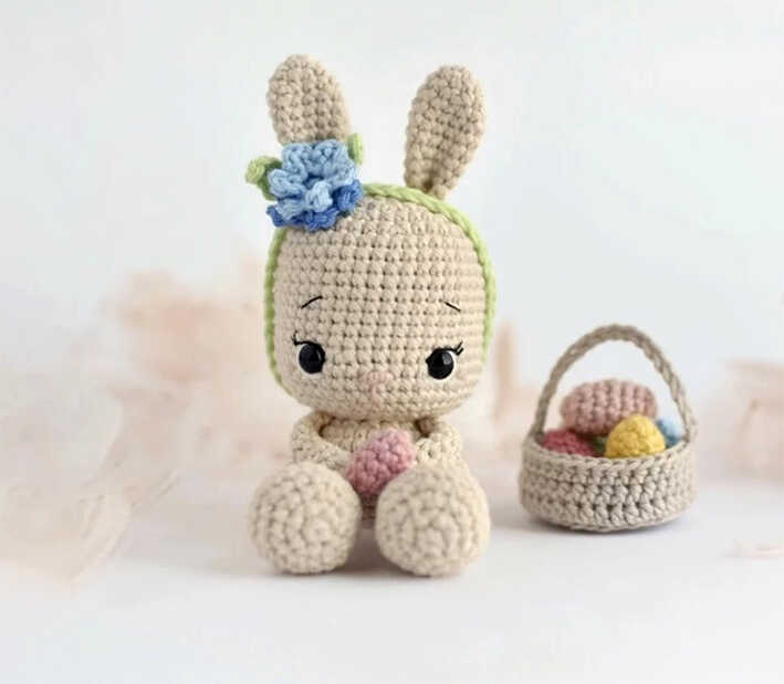 Crochet Bunny Amigurumi Free Pattern – Sweet Plush With Easter Basket
