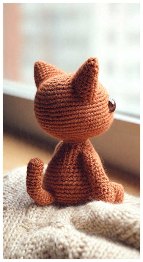 crochet cat amigurumi back view cute handmade plush cozy aesthetic toy idea
