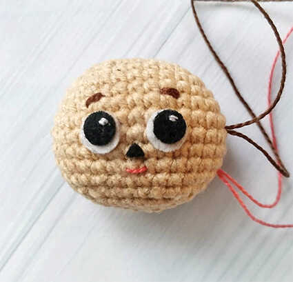 cheburashka amigurumi crochet head detail cute plush free pattern