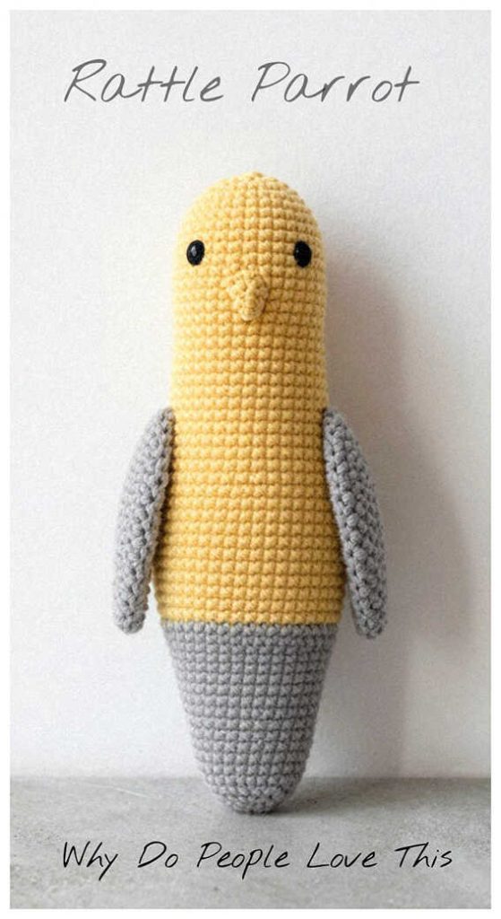 rattle parrot amigurumi crochet cute bird plush why do people love this idea