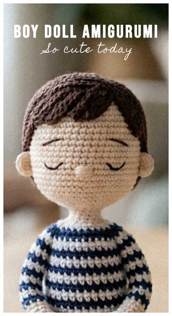 boy doll amigurumi crochet striped shirt cute plush so cute today idea