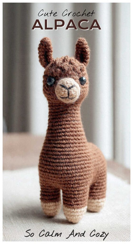 brown alpaca amigurumi crochet cozy plush calm and cozy idea