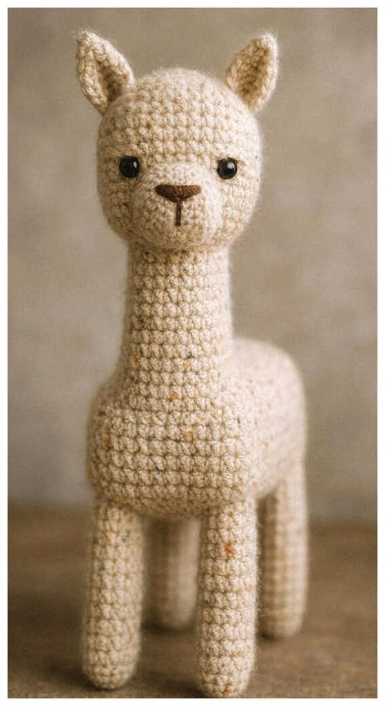 alpaca amigurumi crochet tall cute plush minimal handmade toy idea
