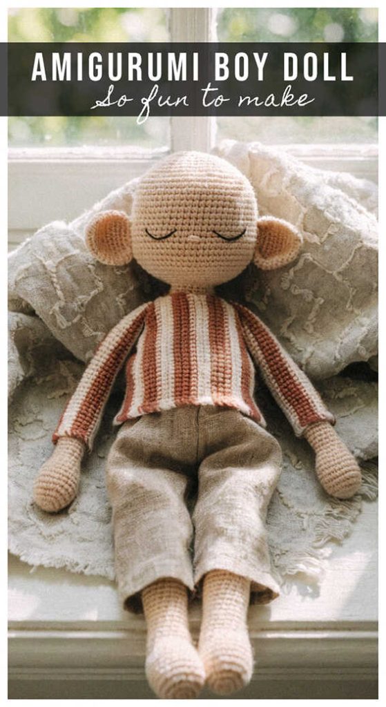 amigurumi boy doll crochet lying pose cute plush so fun to make idea