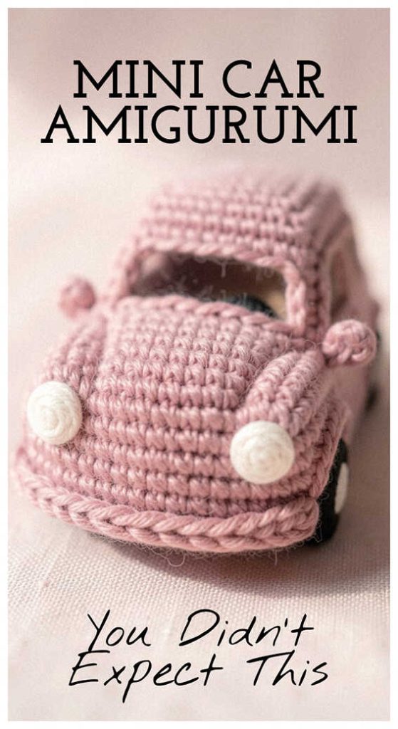 pink crochet car amigurumi detailed cute small toy you didnt expect this