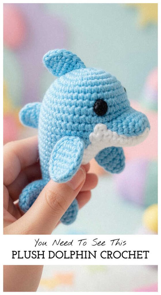 plush dolphin crochet amigurumi in hand cute small toy you need to see this