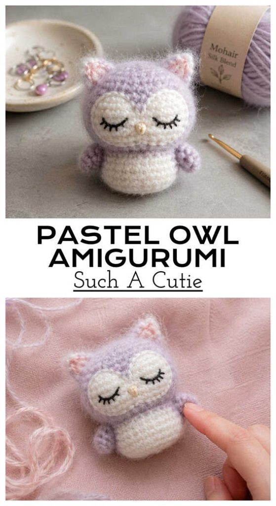 pastel owl amigurumi crochet small cute plush such a cutie idea
