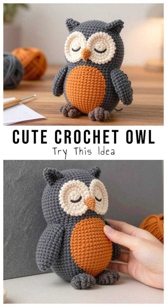 cute crochet owl amigurumi soft plush try this idea handmade toy