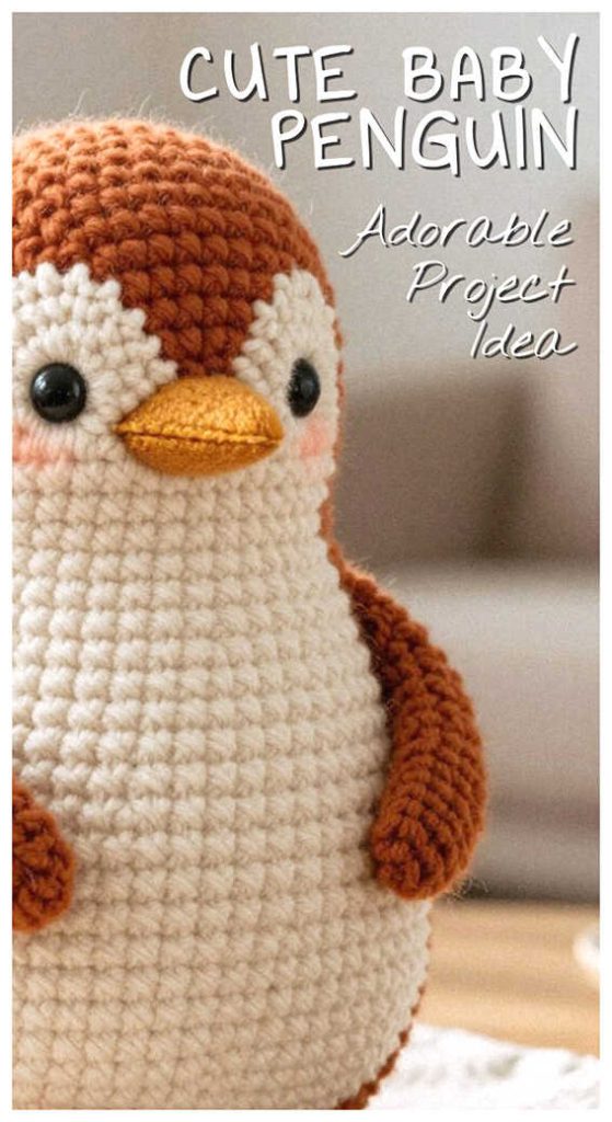 cute baby penguin amigurumi crochet adorable plush toy idea
