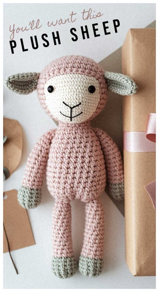 plush sheep crochet amigurumi cute doll style soft handmade toy idea