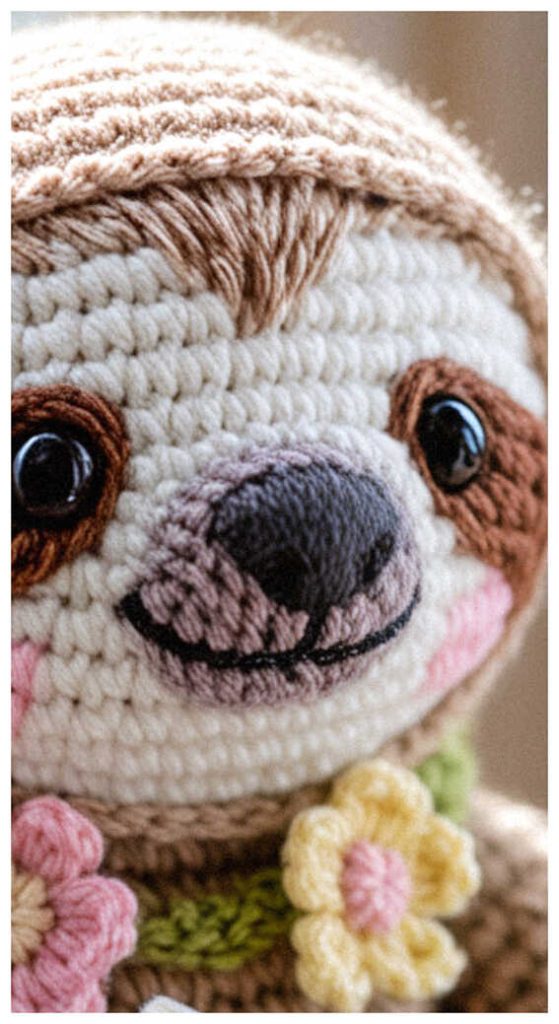 cute sloth amigurumi crochet smiling plush handmade toy idea