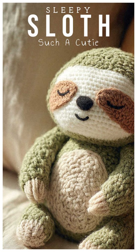 green sloth amigurumi crochet cute plush handmade toy idea