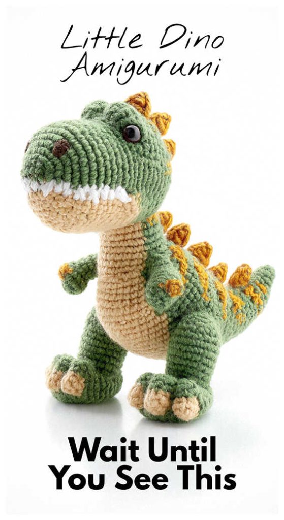 baby dinosaur amigurumi crochet plush toy cute green dino nursery decor idea free pattern in link