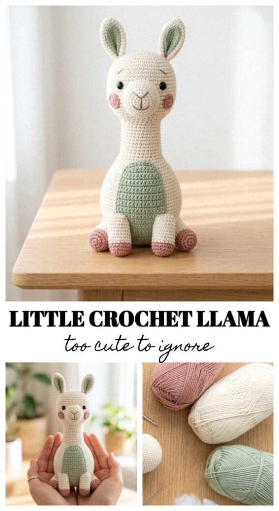 small llama amigurumi crochet sitting cute plush minimal handmade toy idea