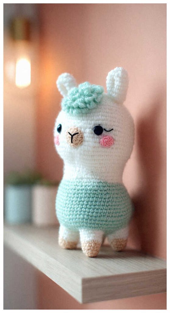 cute alpaca amigurumi crochet pastel colors small plush cozy idea