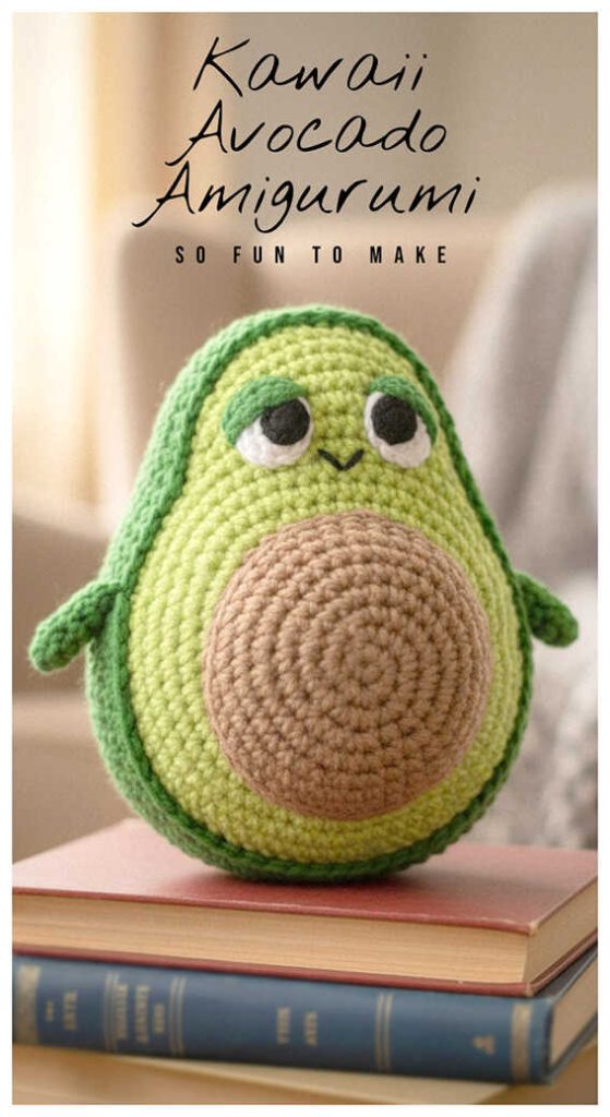 kawaii avocado amigurumi crochet cute plush toy small handmade idea