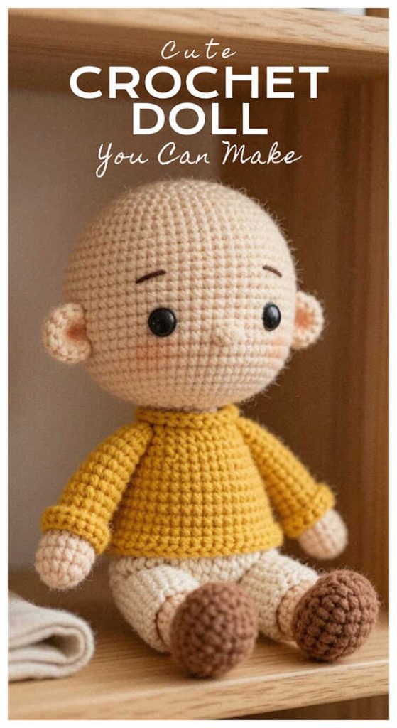 crochet boy doll amigurumi sitting cute plush you can make this idea