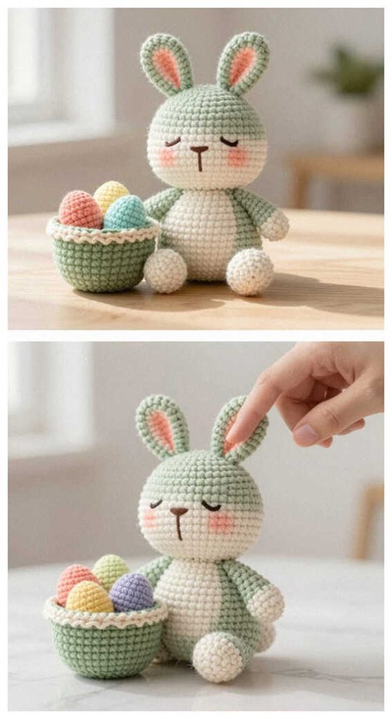 small bunny egg basket amigurumi crochet you will make this idea
