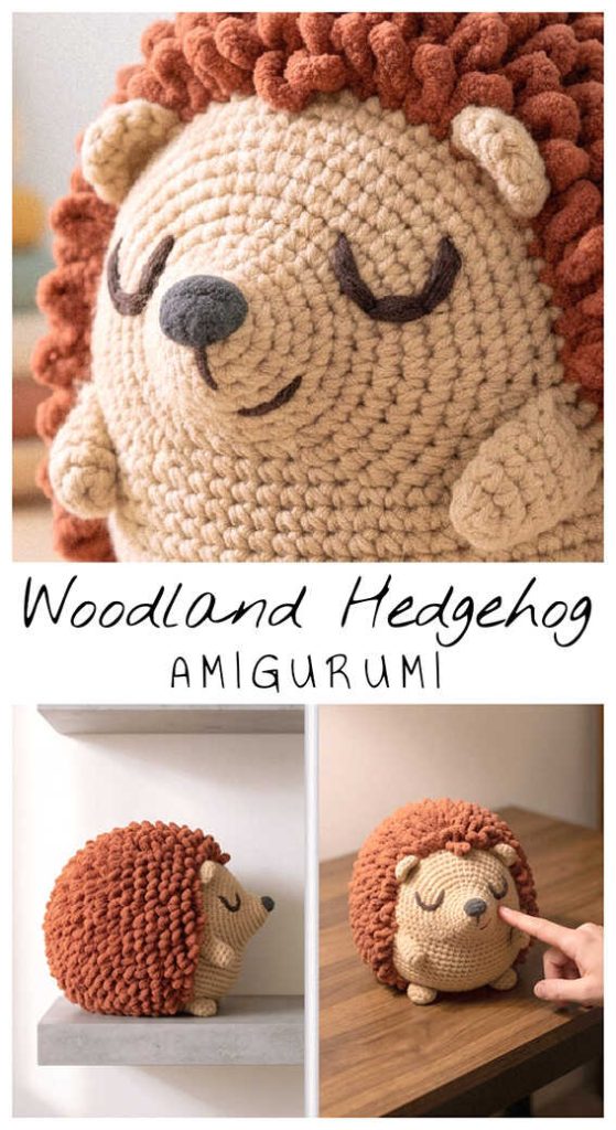 sleepy hedgehog amigurumi crochet cute plush soft handmade idea