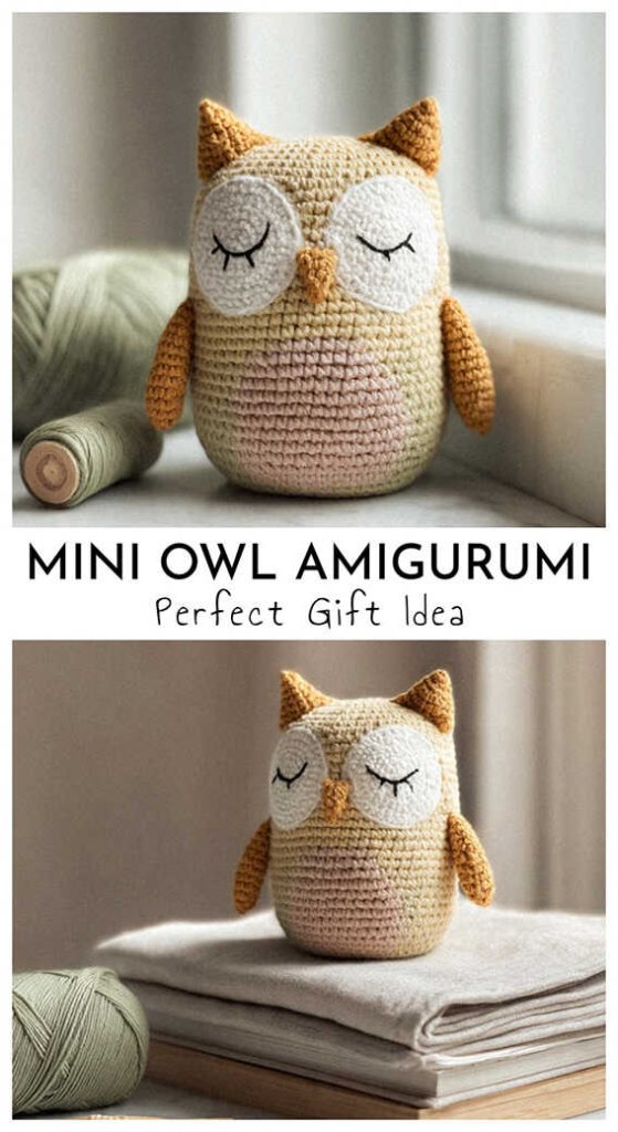 mini owl amigurumi crochet cute plush perfect gift idea