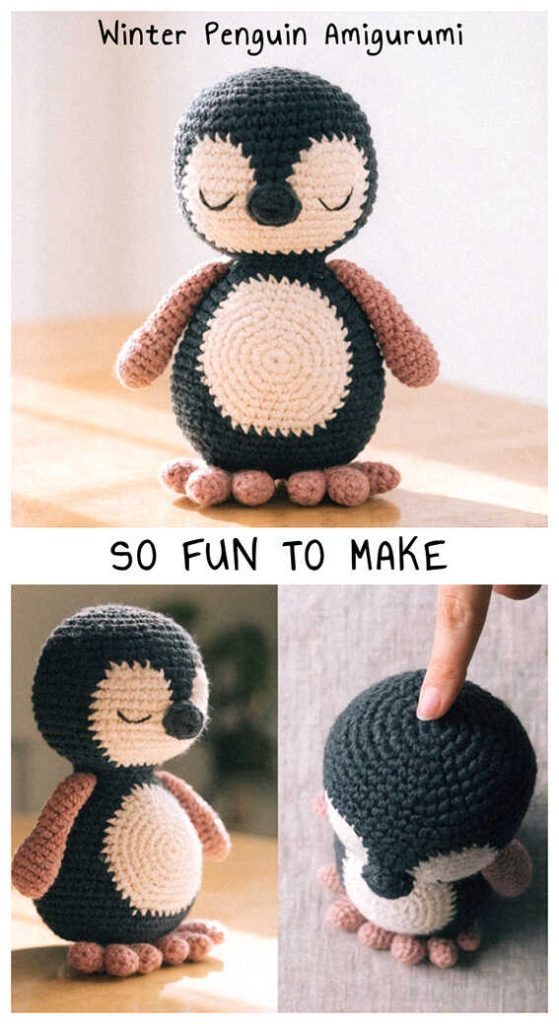 winter penguin amigurumi crochet cute plush so fun to make idea