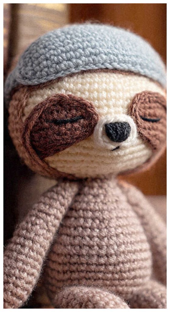 sleepy sloth amigurumi crochet cute plush relaxing toy idea
