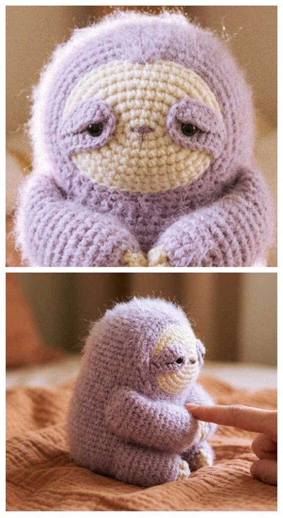 mini sloth amigurumi crochet small plush cozy handmade idea