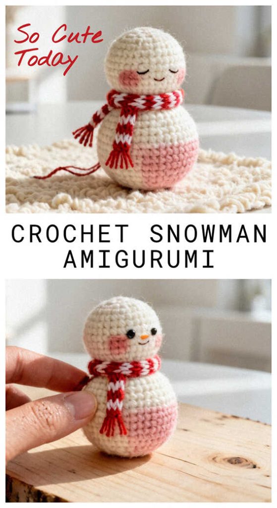 mini snowman amigurumi crochet cute plush so cute today idea