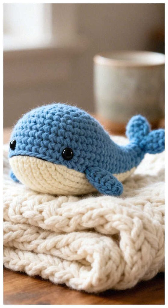 tiny whale amigurumi crochet cozy handmade gift you will want to make today