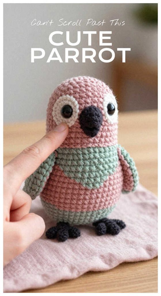 cute parrot amigurumi crochet small bird plush cant scroll past this idea