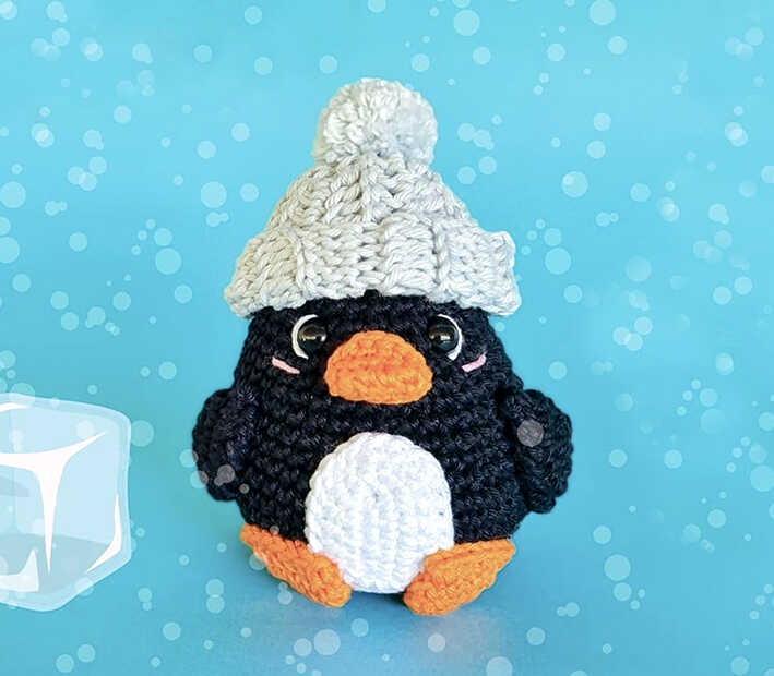 penguin amigurumi crochet with hat cute plush toy free pattern