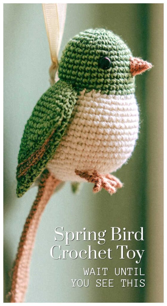 spring bird crochet toy hanging decor cute handmade gift idea you will want to try today