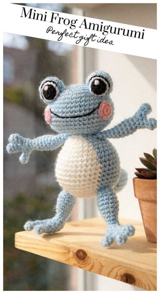 mini frog amigurumi crochet standing cute plush perfect gift idea