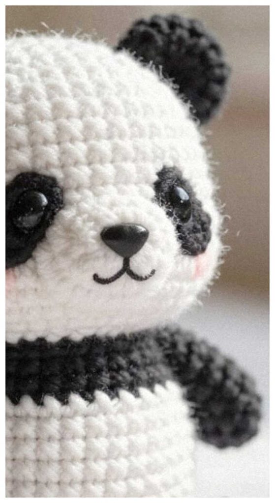 panda amigurumi crochet close up cute plush detailed handmade toy idea