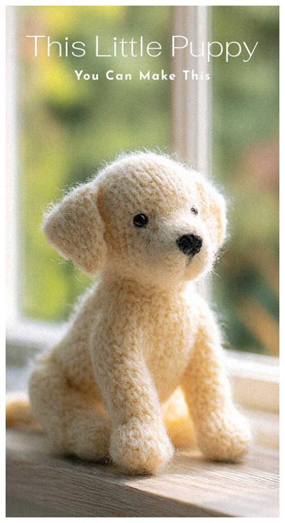 small beige crochet puppy amigurumi sitting soft cute dog handmade toy idea