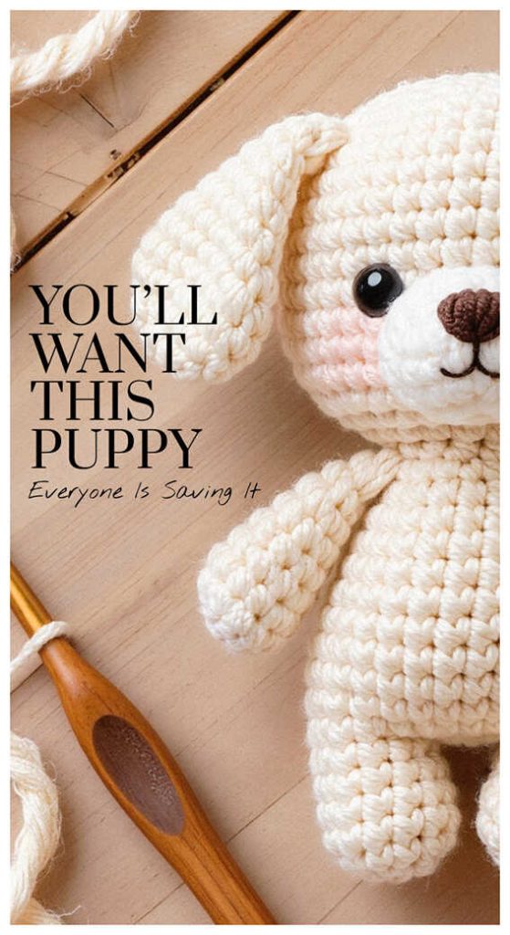 crochet puppy close up soft cream dog amigurumi you will want this cute toy