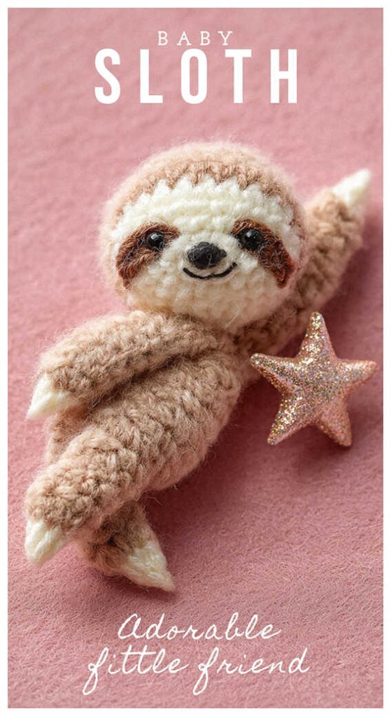 sloth amigurumi crochet hugging pose cute plush handmade idea