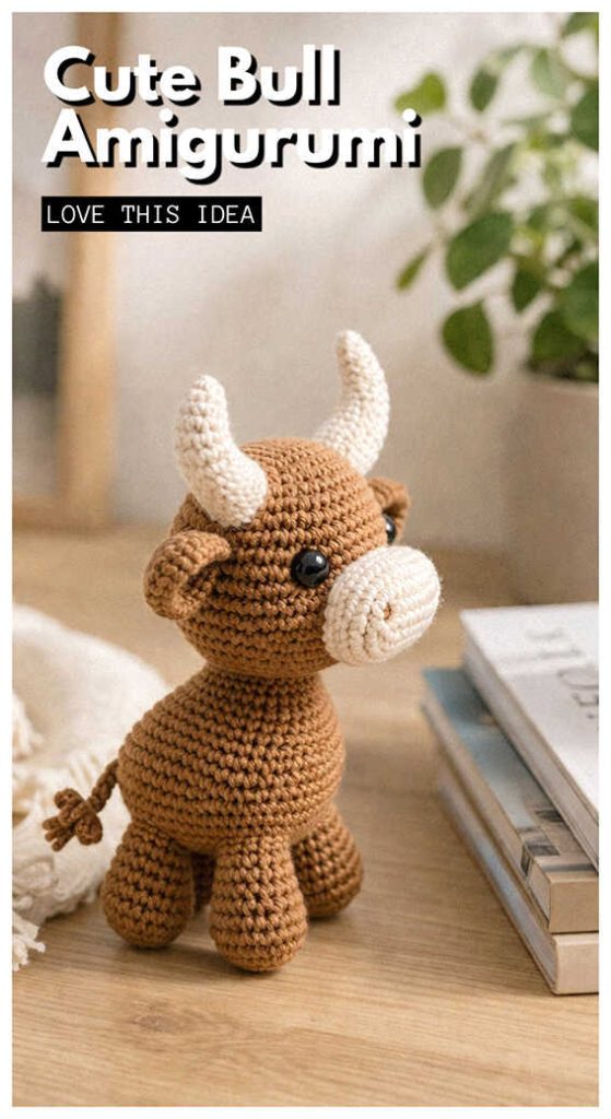 baby bull amigurumi crochet soft plush toy idea